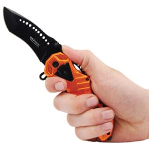 Tactical Folding Spring Assisted Knife Rescue Orange Color